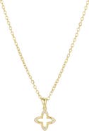 Adornia 14K Gold Plated Cubic Zirconia Clover Pendant Necklace