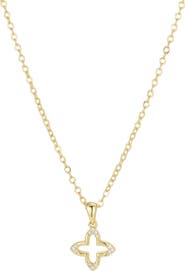 Adornia 14K Gold Plated Cubic Zirconia Clover Pendant Necklace