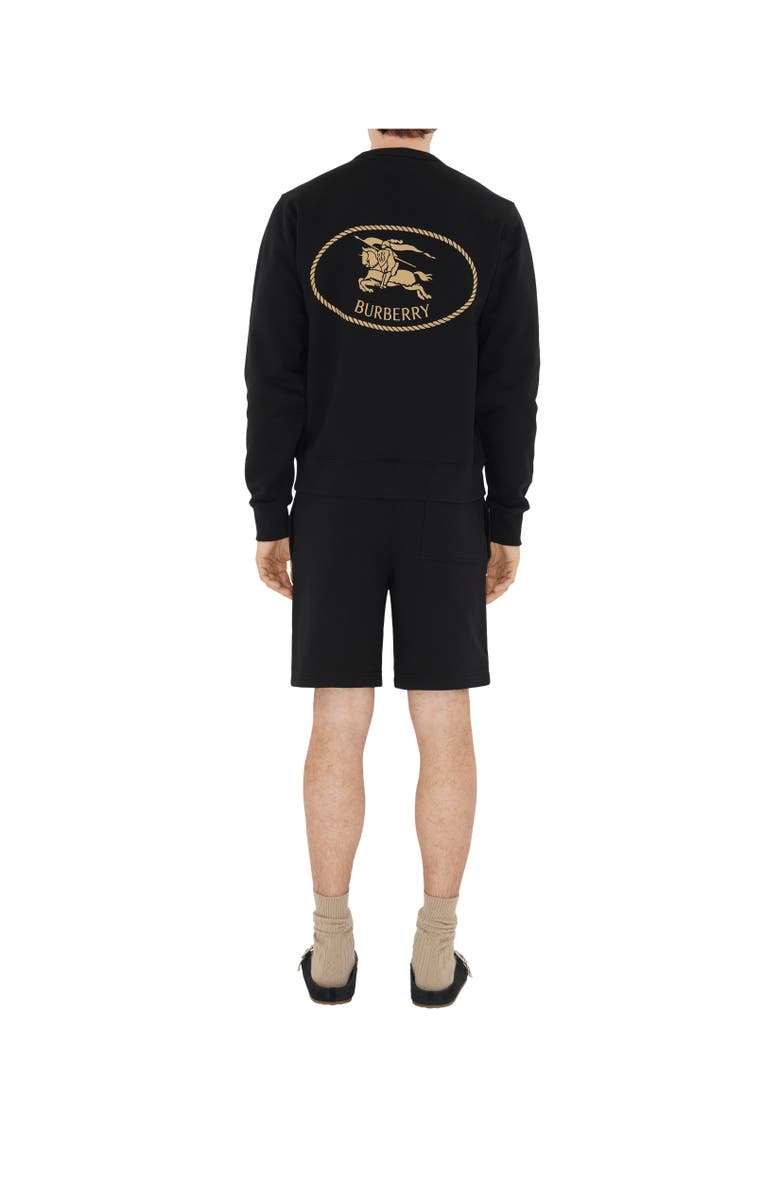 Burberry Knight Stamp Cotton Sweatshirt, Alternate, color, Black