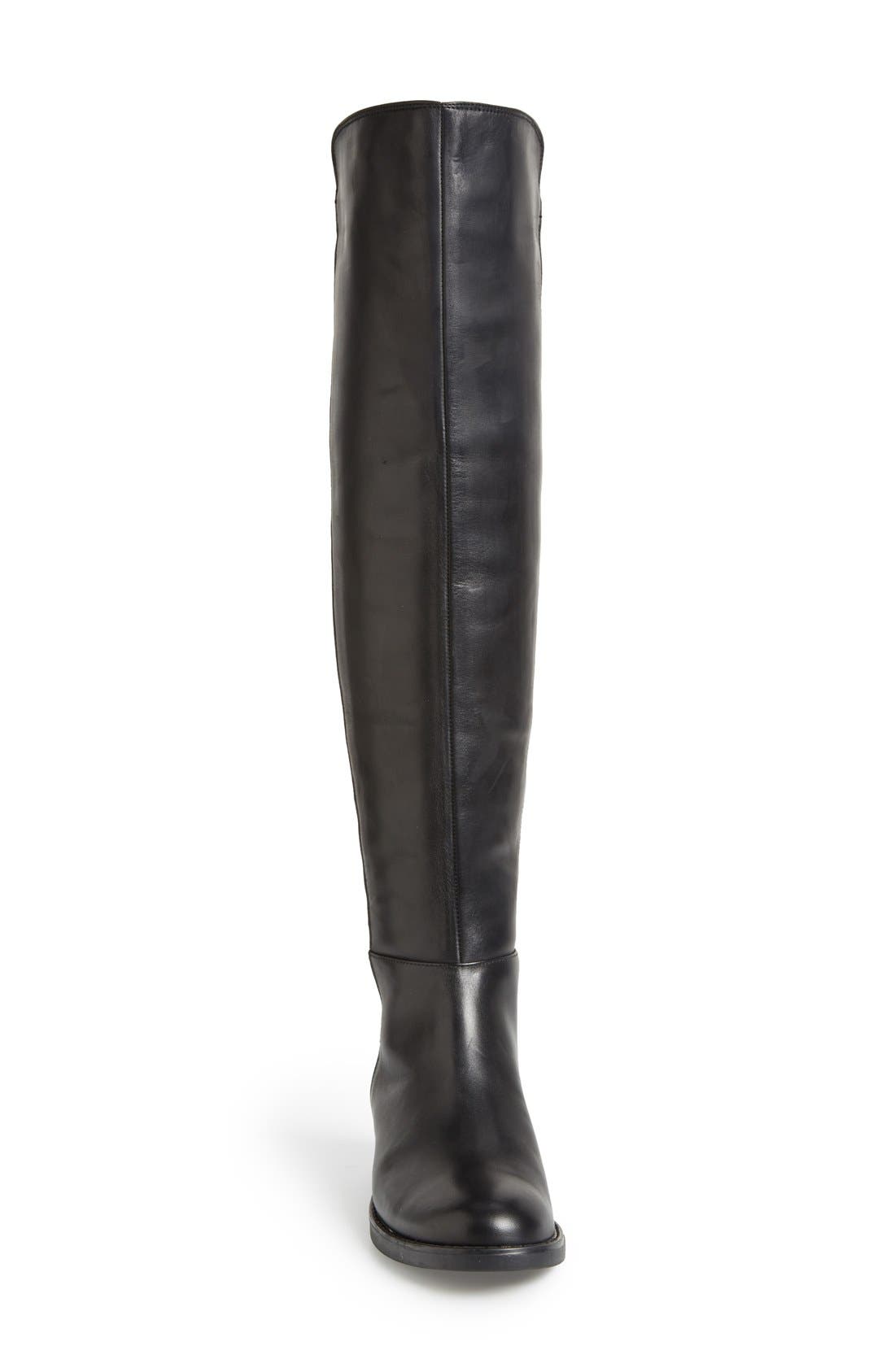 'Eden' Over the Knee Waterproof Boot, Alternate, color, BLACK LEATHER
