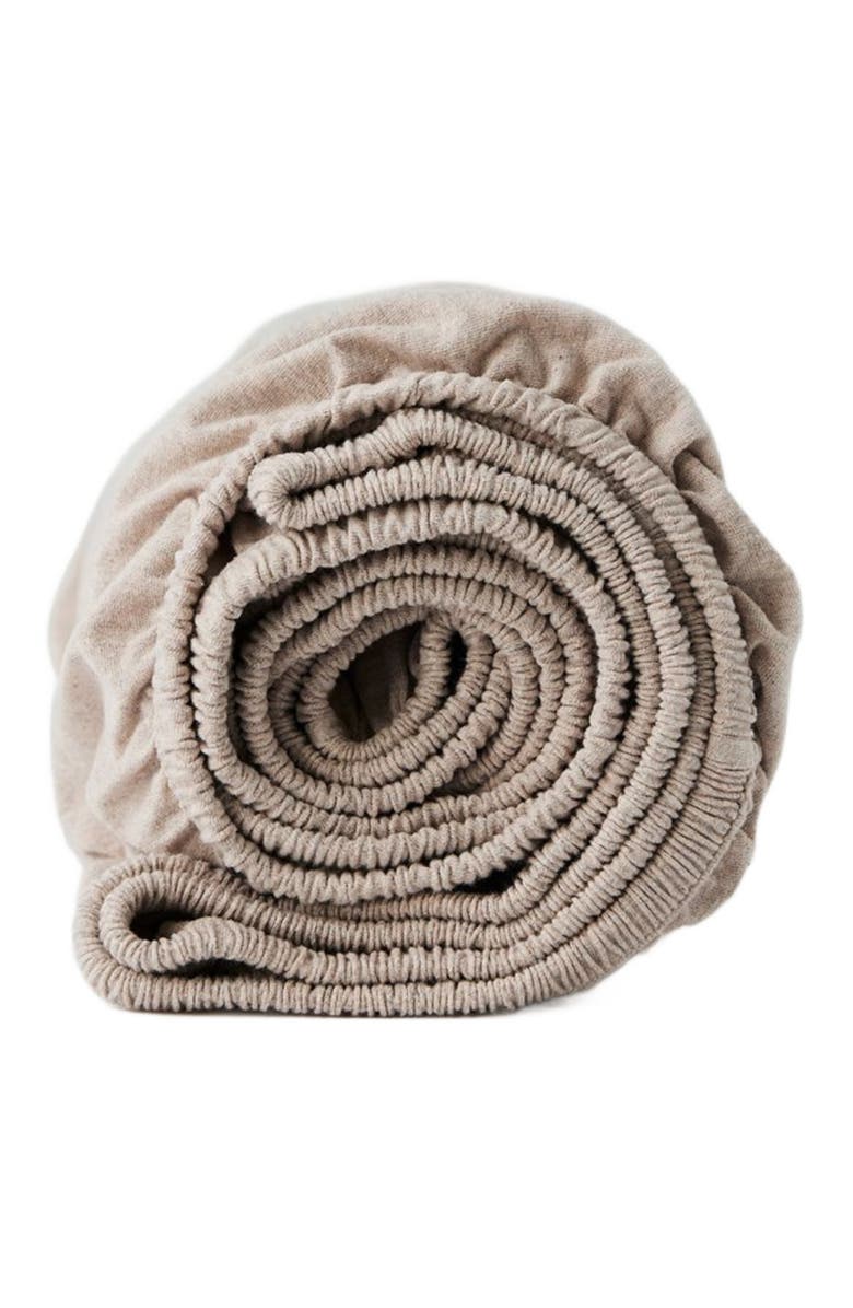 Pact Organic Favorite Tee Jersey Fitted Sheet, Main, color, Wheat Heather