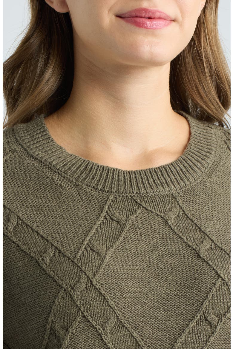 Diamond Stitch Sweater, Alternate, color, KALAMATA GREEN