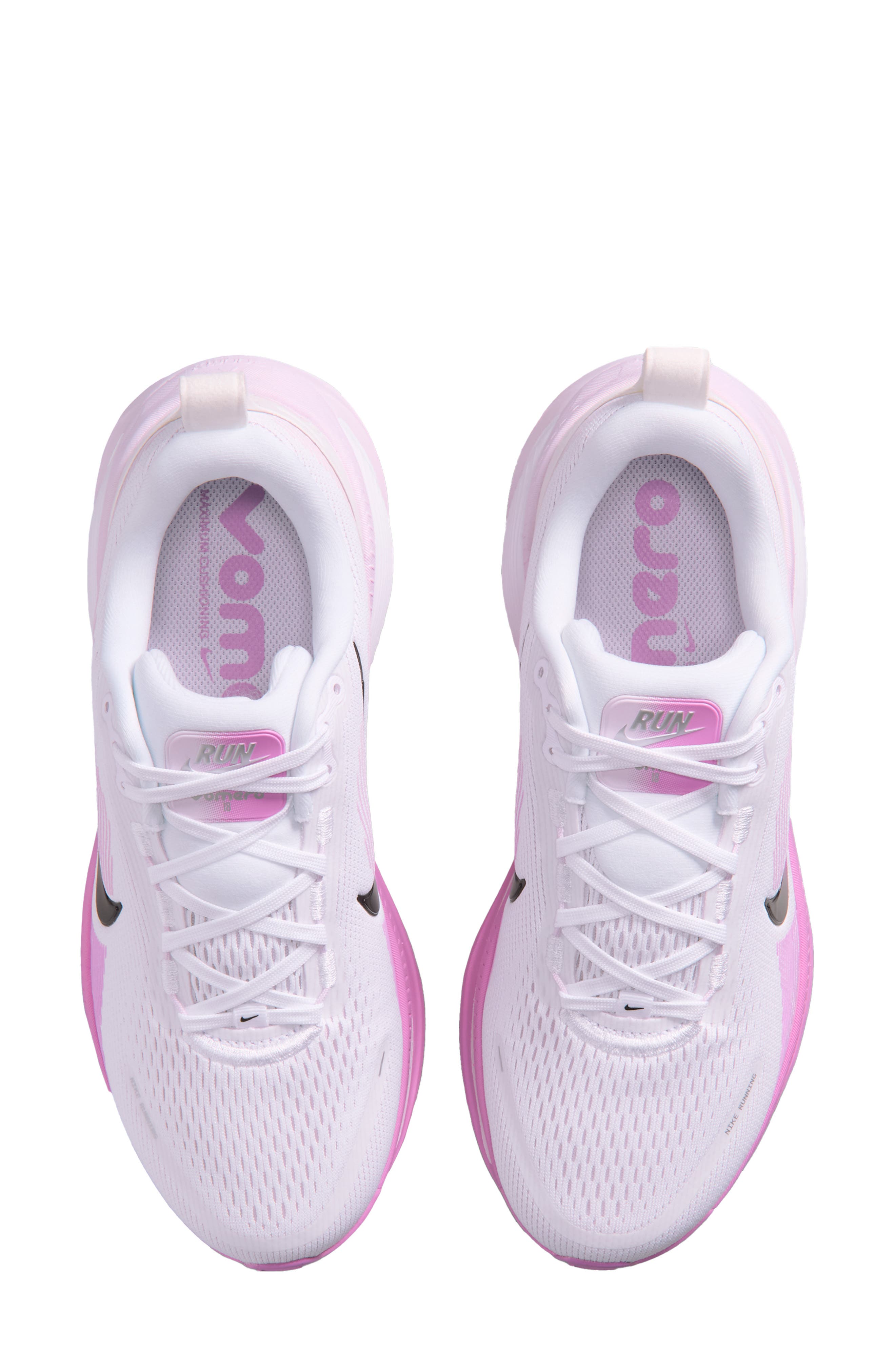 Vomero 18 Running Shoe, Alternate, color, WHITE/ LILAC/ MAGENTA/ BLACK