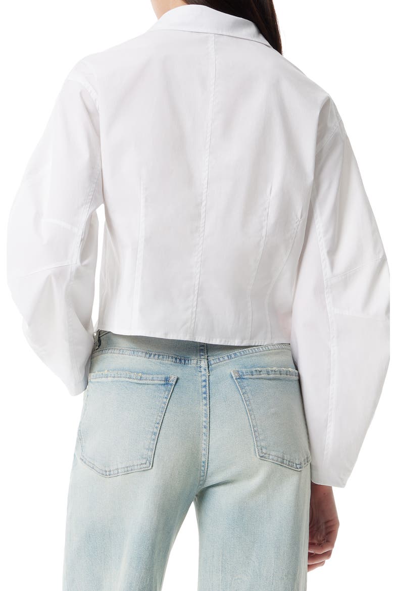 Kelly Barrel Sleeve Button-Up Shirt, Alternate, color, OPTIC WHITE