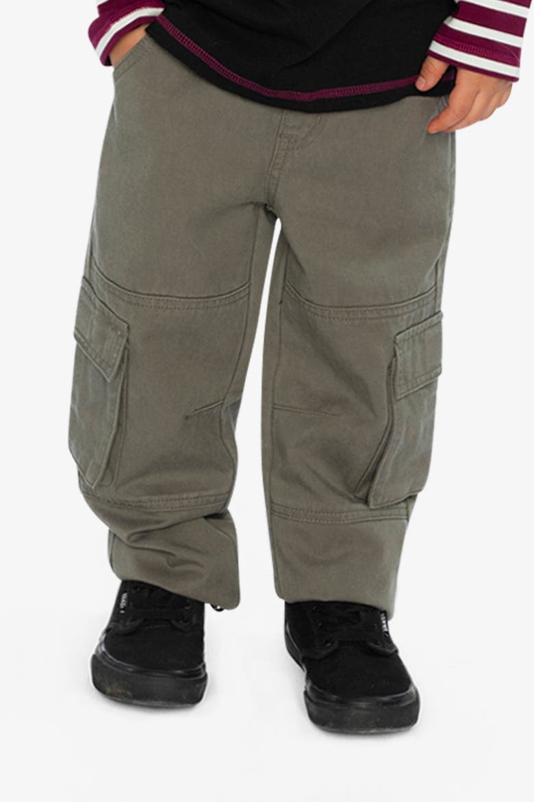 Cargo Pocket Drawstring Twill Pants, Alternate, color, Grey
