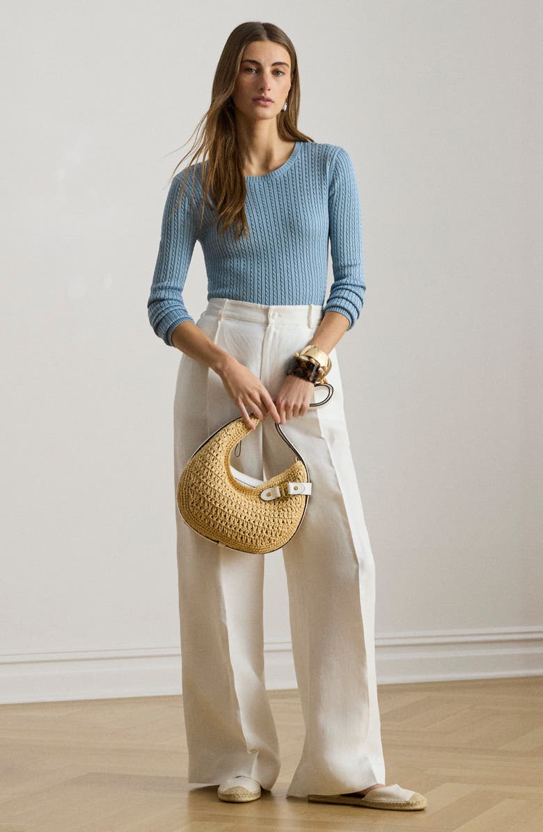 Lauren Ralph Lauren Mini Cable Sweater, Alternate, color, Blue Note