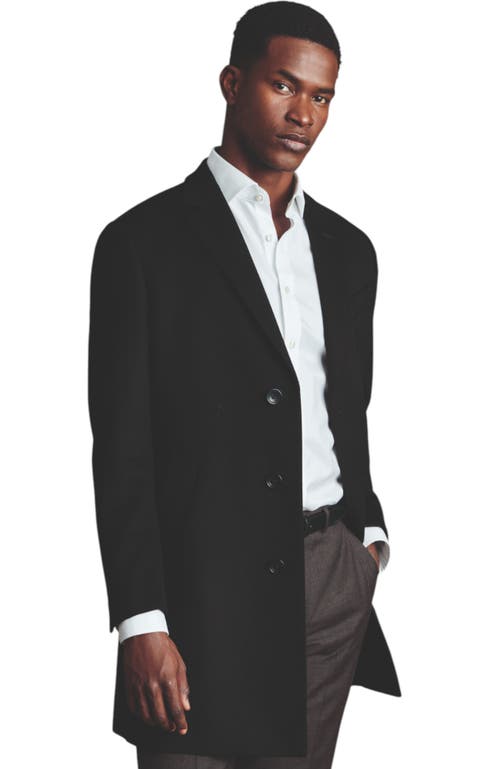 Charles Tyrwhitt Wool Overwool Coat In Black