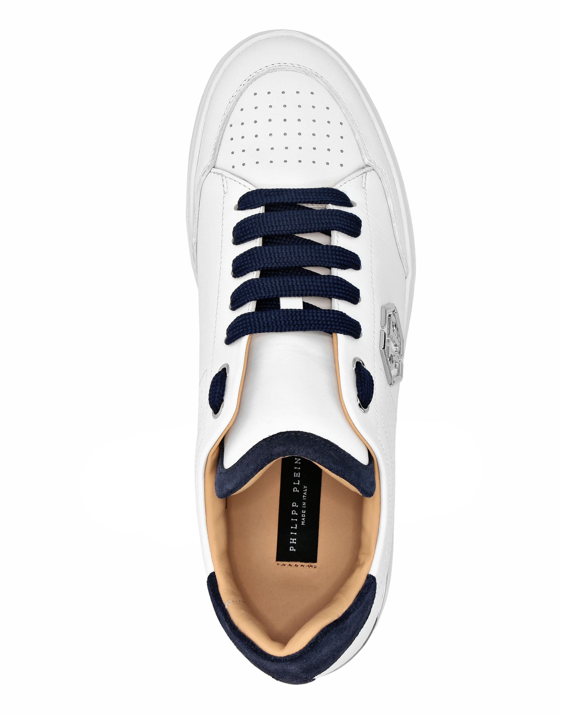 Mix Leather Lo-Top Sneakers Unisex, Alternate, color, white/darkblue