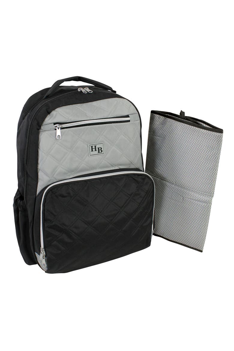 Premium Diaper Bag Backpack and Changing Pad, Main, color, Black Gray
