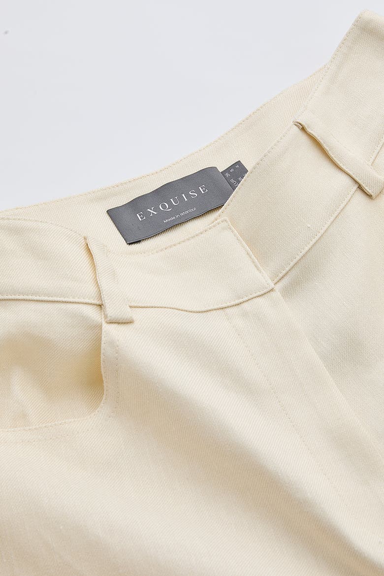 Rebecca High Rise Zippered Wide Leg Pants, Alternate, color, CREAM