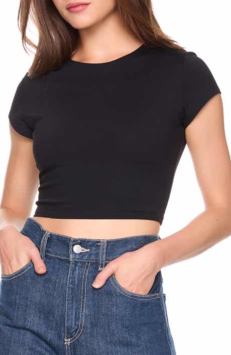 Susana Monaco Short Sleeve Crop Crew Tee