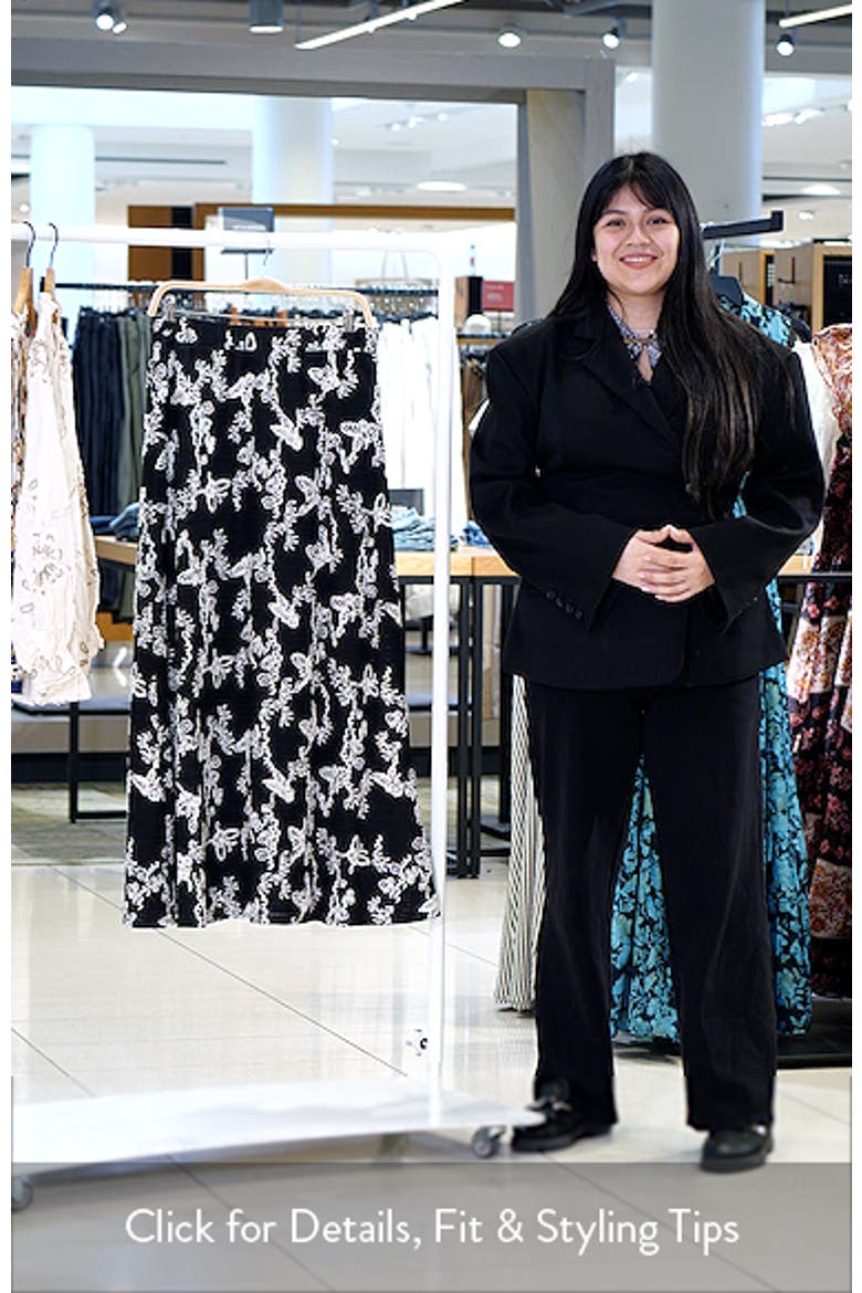 Embroidered Floral A-Line Maxi Skirt video
