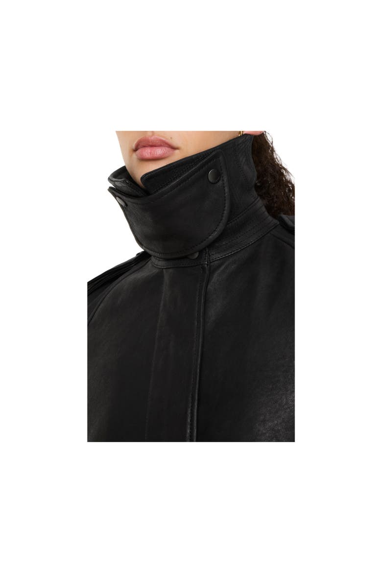 Leather Cape, Alternate, color, Black