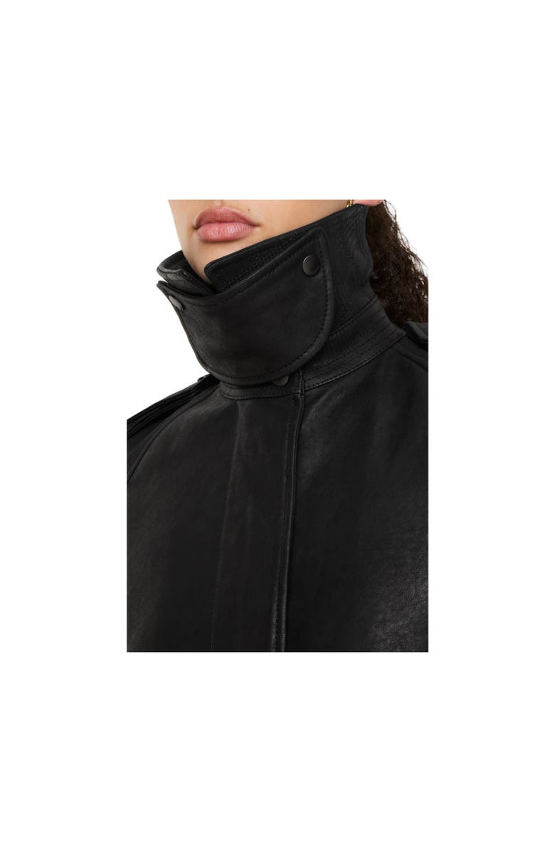 Burberry Leather Cape, Alternate, color, Black