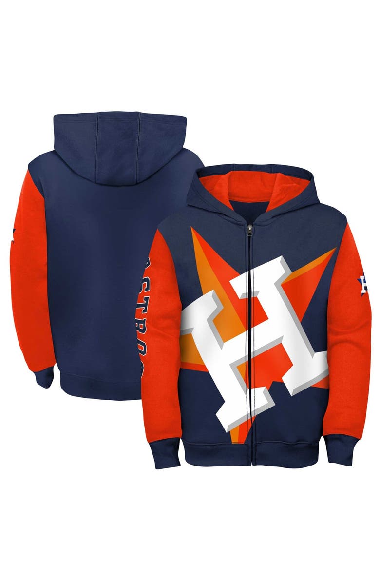 Outerstuff Youth Fanatics Branded Navy/Orange Houston Astros Postcard Full-Zip Hoodie Jacket, Alternate, color,
