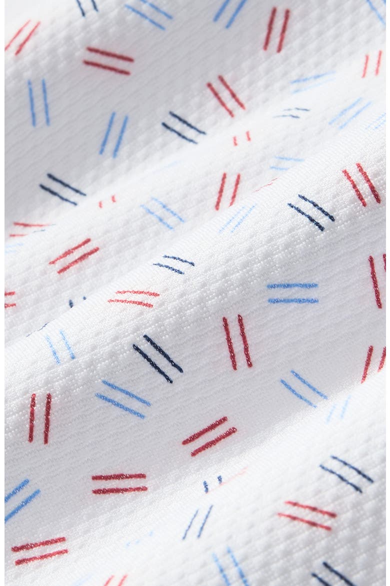 Halyard Trim Fit Red Scattered Dash Short Sleeve Performance Button-Up Shirt, Alternate, color, RED HOT SCATTERED DASH