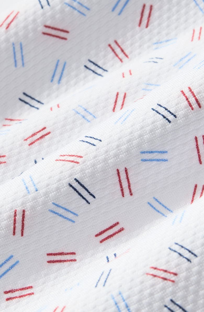 Mizzen+Main Haylard Trim Fit Red Scattered Dash Short Sleeve Button-Up Shirt, Alternate, color, Red Hot Scattered Dash