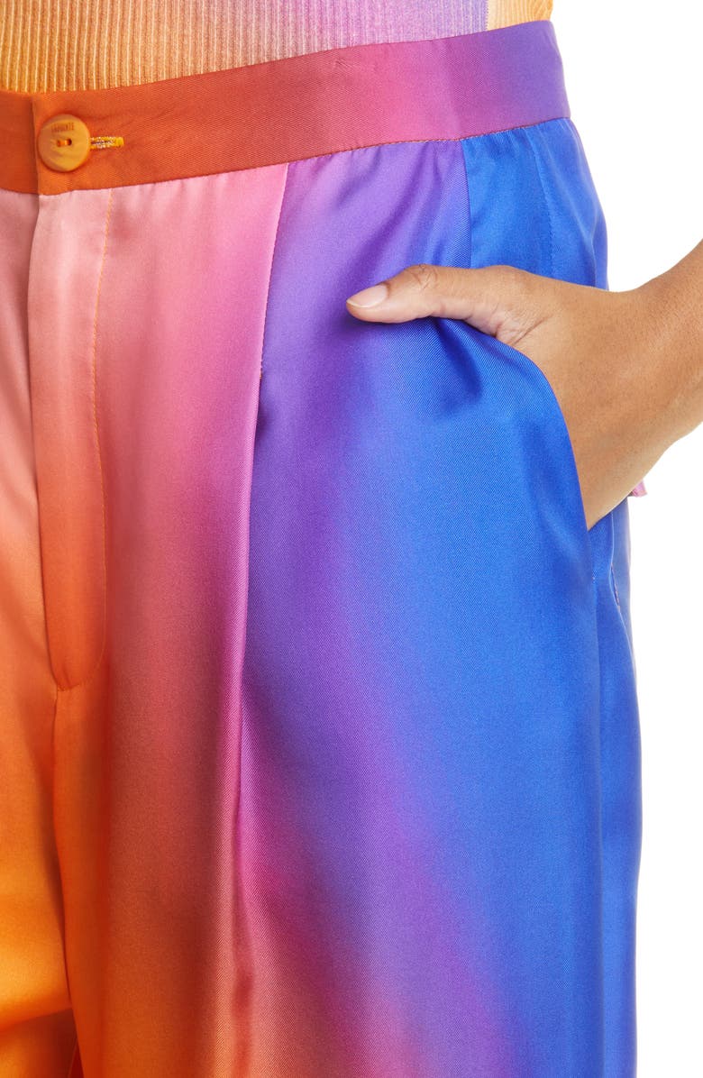 LAPOINTE Silk Taffeta Wide Leg Pants, Alternate, color,