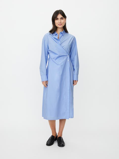 MaNeylora Wrap Midi Shirt Dress