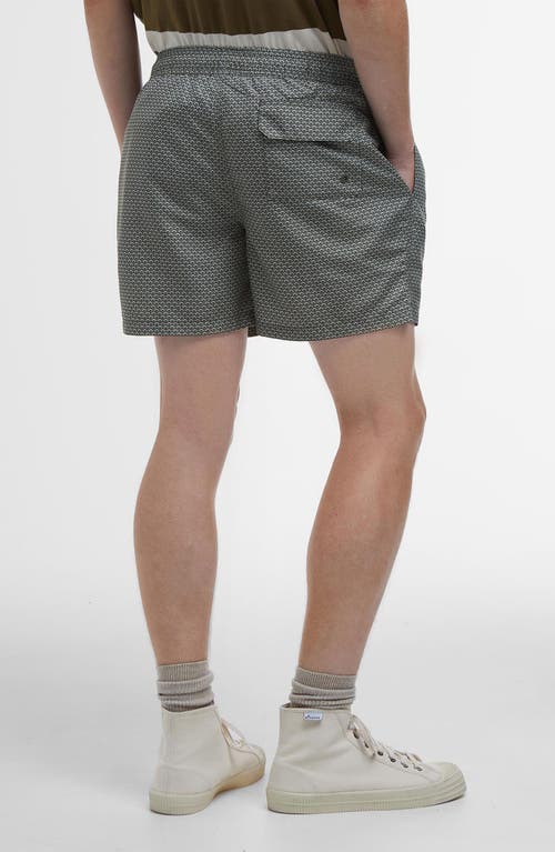 Barbour Shell Swim Trunks In Olive Green