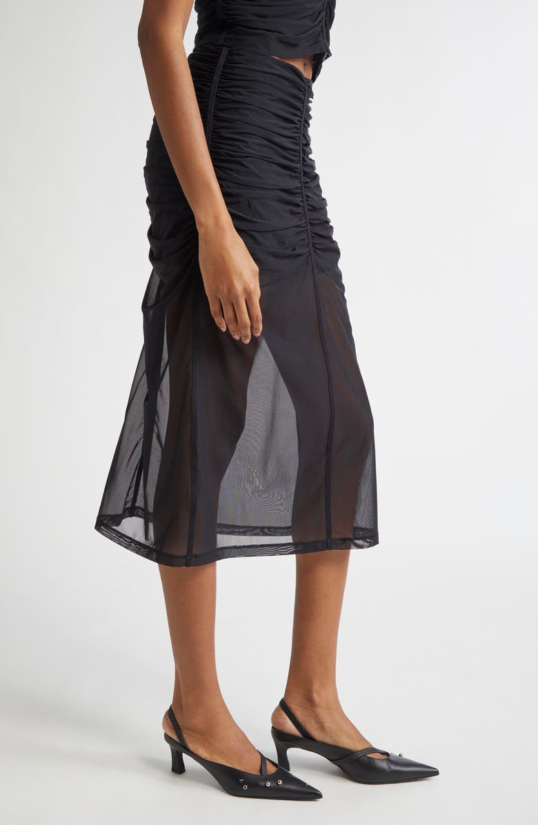 DIESEL<sup>®</sup> O-Ira Ruched Tulle Midi Skirt, Alternate, color, Deep/Black