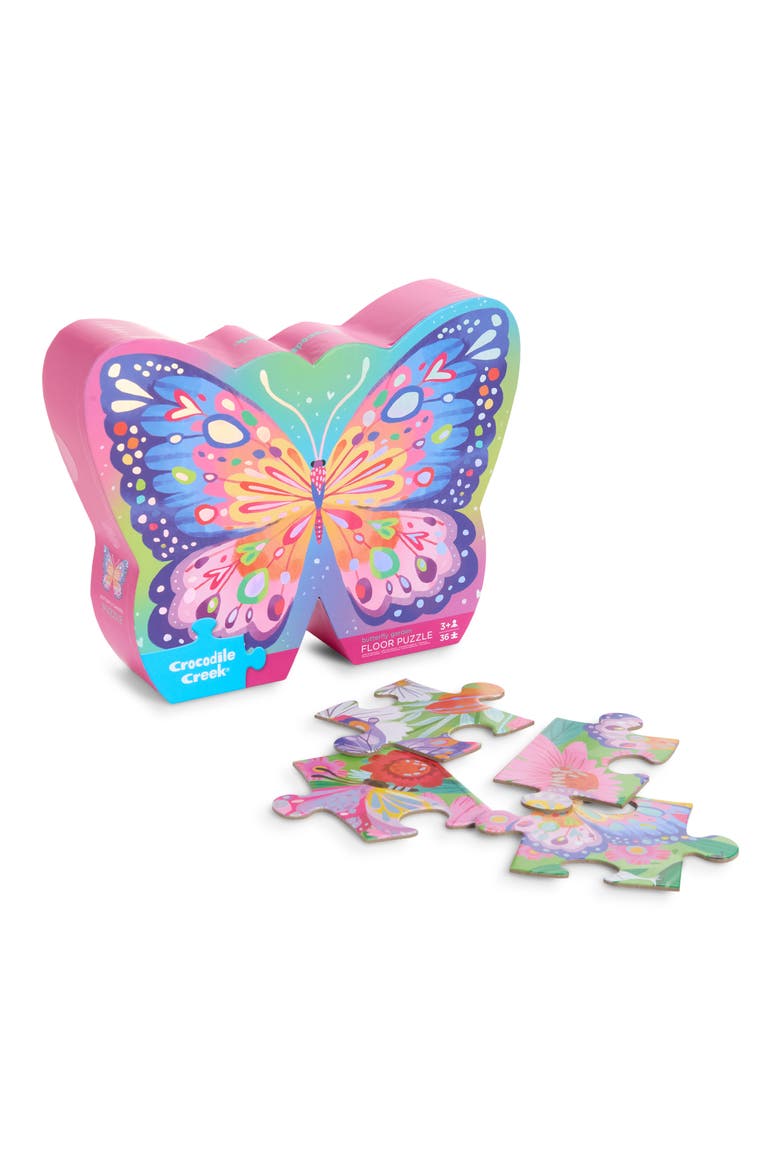 Kids' Butterfly Garden 36-Piece Foil Floor Puzzle, Main, color, NO COLOR