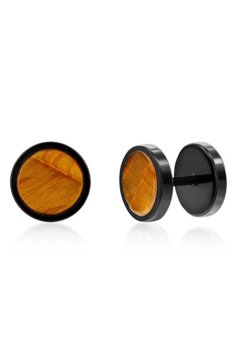 Men's Semiprecious Stone Stud Earrings