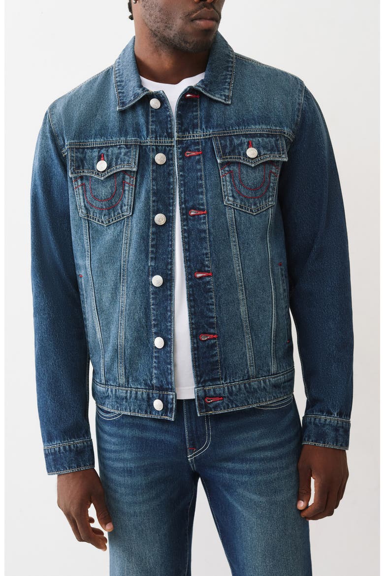 Jesse Trucker Jacket, Main, color, DARK FIR BALSAM WASH