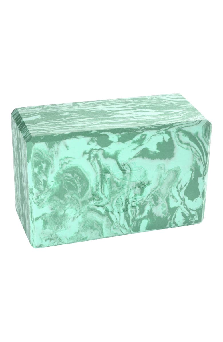 Hugger Mugger 4 in. Marbled Foam Yoga Block, Main, color, Sea Green