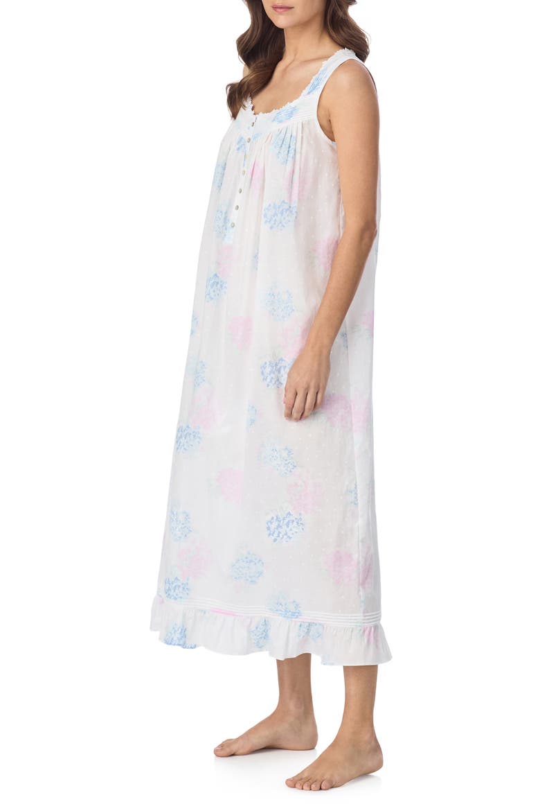Ballet Sleeveless Cotton Nightgown, Alternate, color, WHITE FLORAL