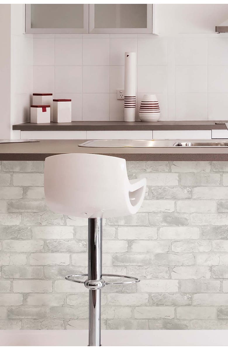 Wallpops Loft White Brick Peel & Stick Wallpaper, Alternate, color, White