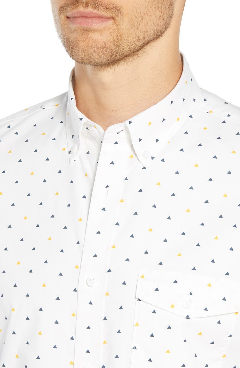 1901 Ivy Trim Fit Triangle Print Sport Shirt, Alternate, color, 