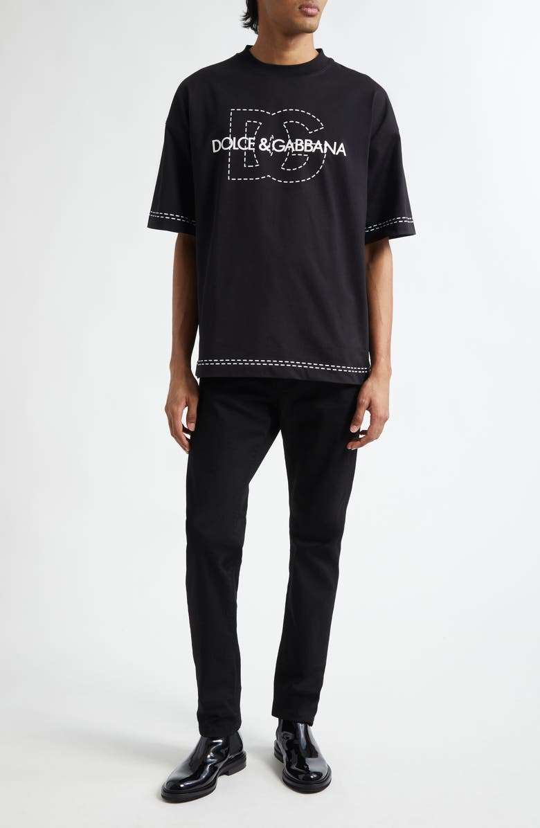 Dolce&Gabbana Stampa Logo Graphic T-Shirt, Alternate, color, N0000 Nero