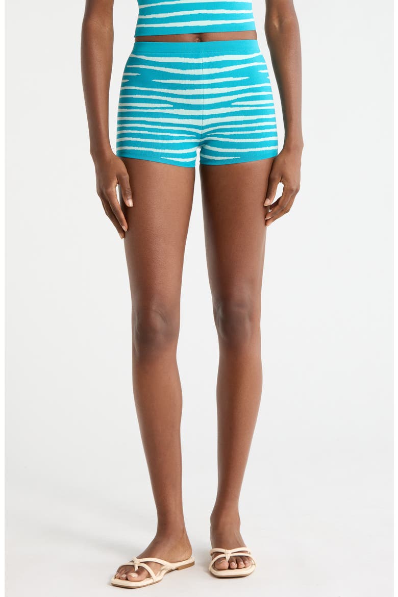 Essential Knit Cover-Up Micro Shorts, Main, color, STRIPE HYPE
