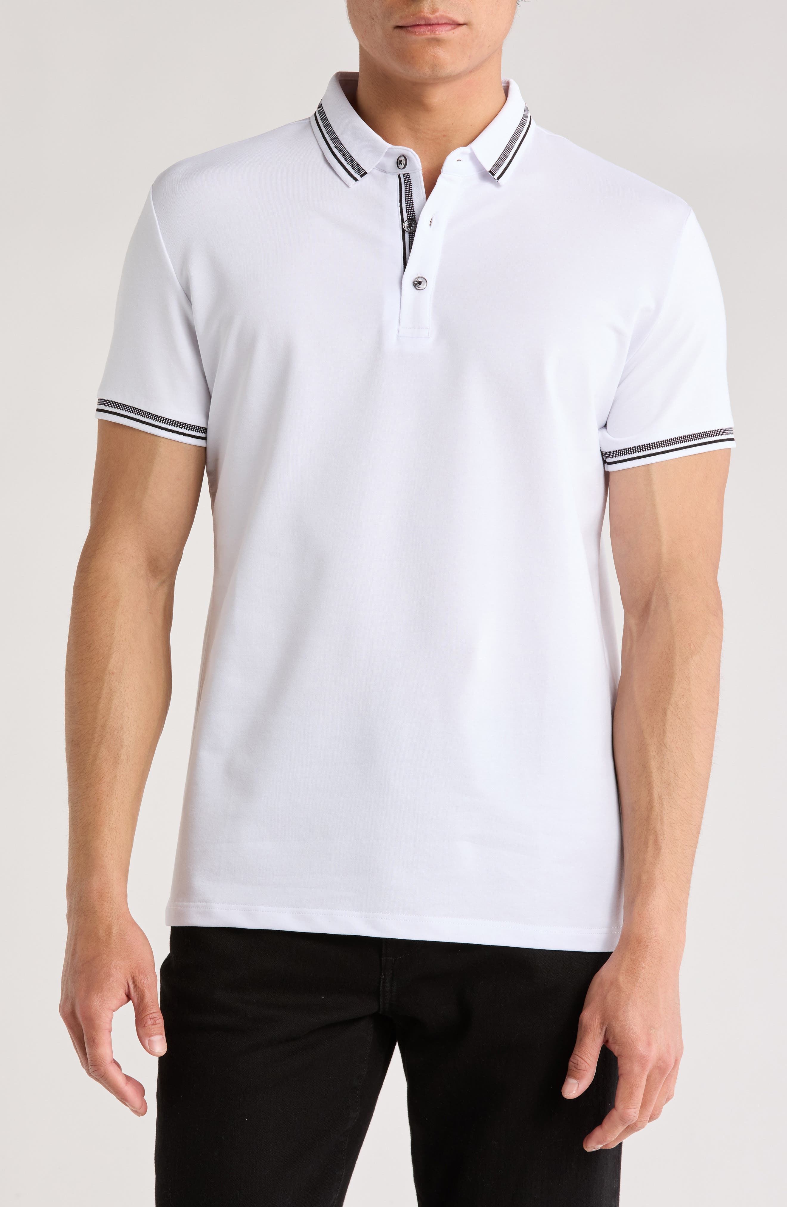 T.R. PREMIUM Slim Fit Stretch Cotton Knit Polo