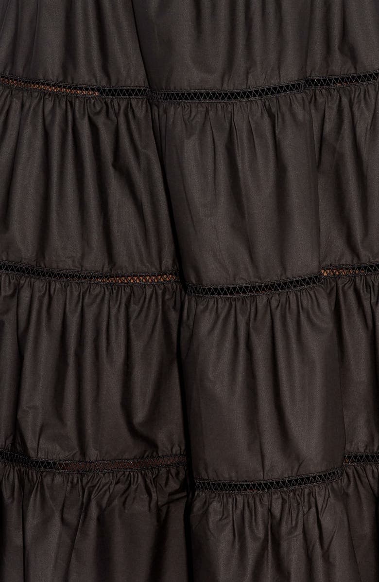 BUXOM COUTURE Tiered Cotton Blend Poplin Dress, Alternate, color, Black