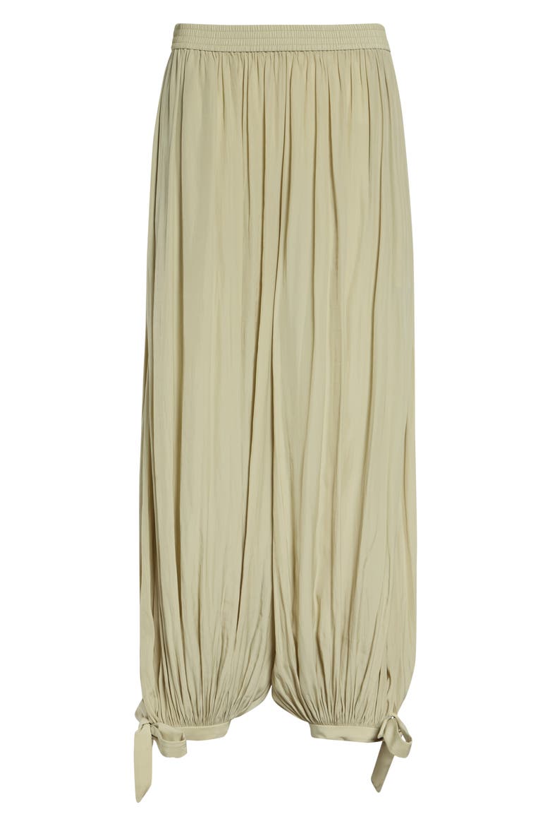 Washed Satin Bloomer Pants, Alternate, color, HAY GREEN