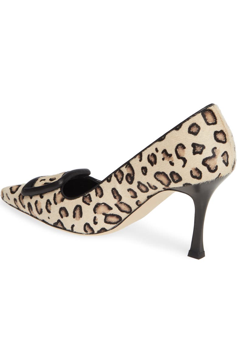 Manolo Blahnik Maysale Leopard Print Genuine Calf Hair Pump, Alternate, color,