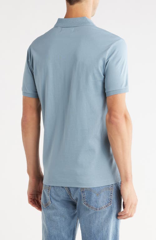 Original Penguin Geometric Jacquard Jersey Polo In Blue