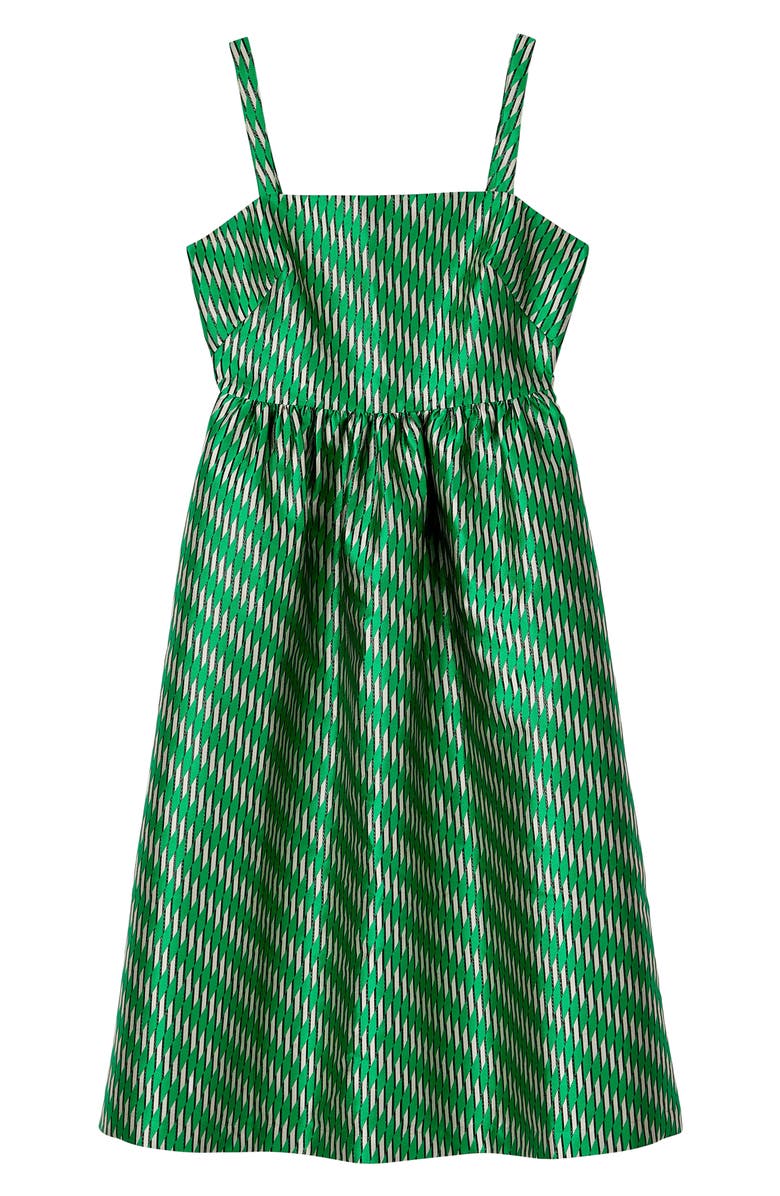 LK Bennett Elodie Metallic Geo Jacquard Midi Dress, Alternate, color, Green
