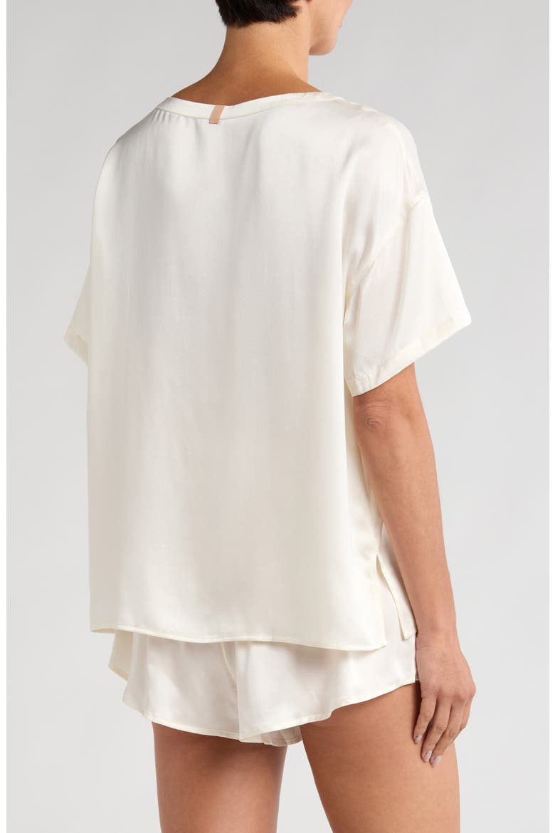 Washable Silk Short Pajamas, Alternate, color, TRANQUIL WHITE