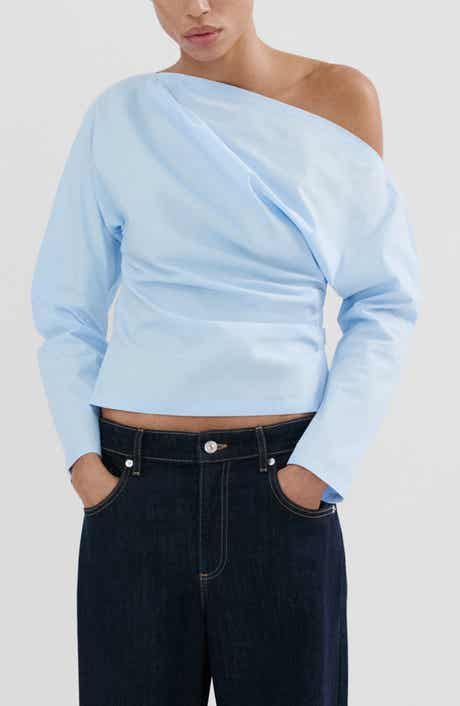 Asymmetric Long Sleeve Woven Shirt