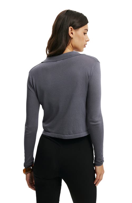 Cotton On Knit Button Polo Long Sleeve In Gray