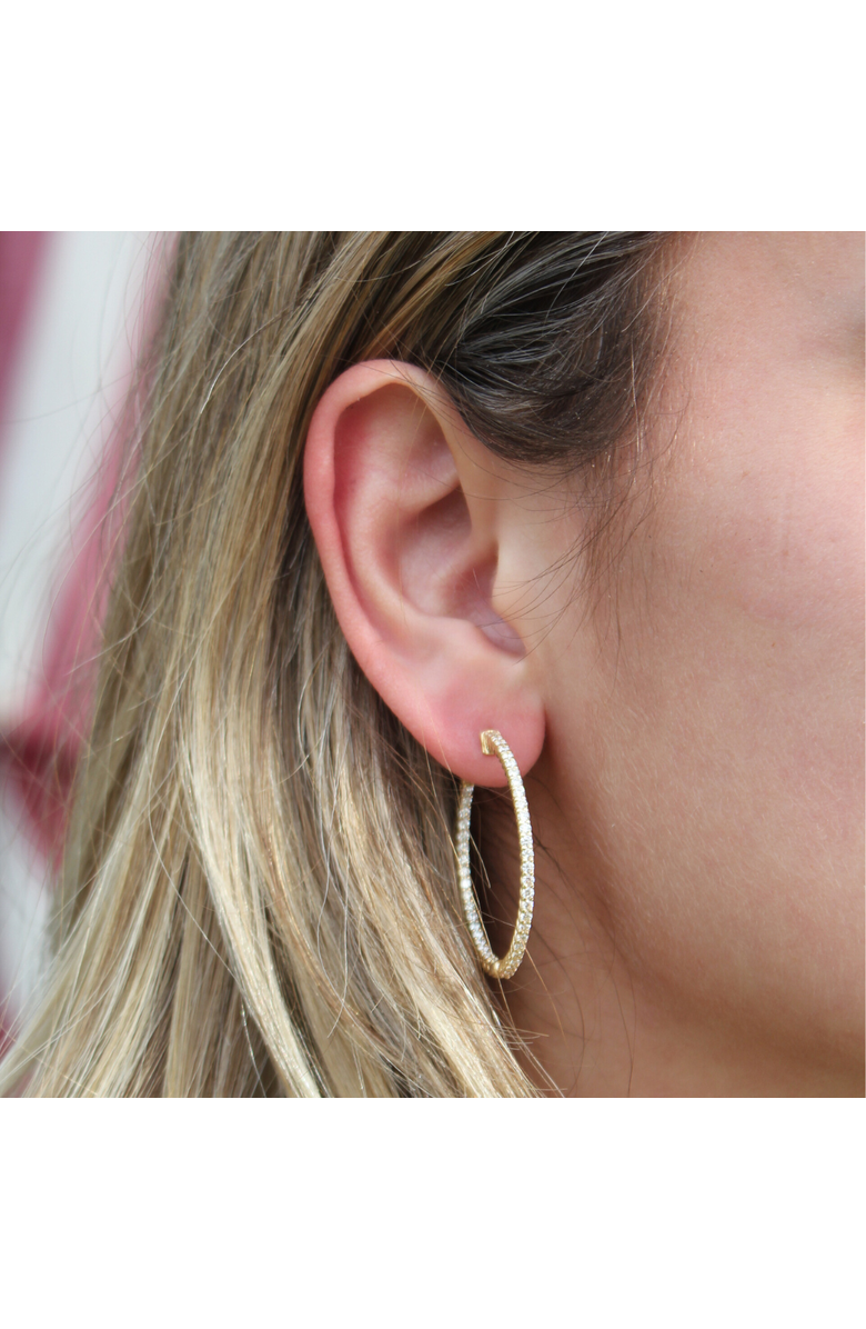 LuvMyJewelry Mericius 14K Yellow Gold Diamond HoopEarrings - 1.01 Cts, Alternate, color, 14K Yellow Gold