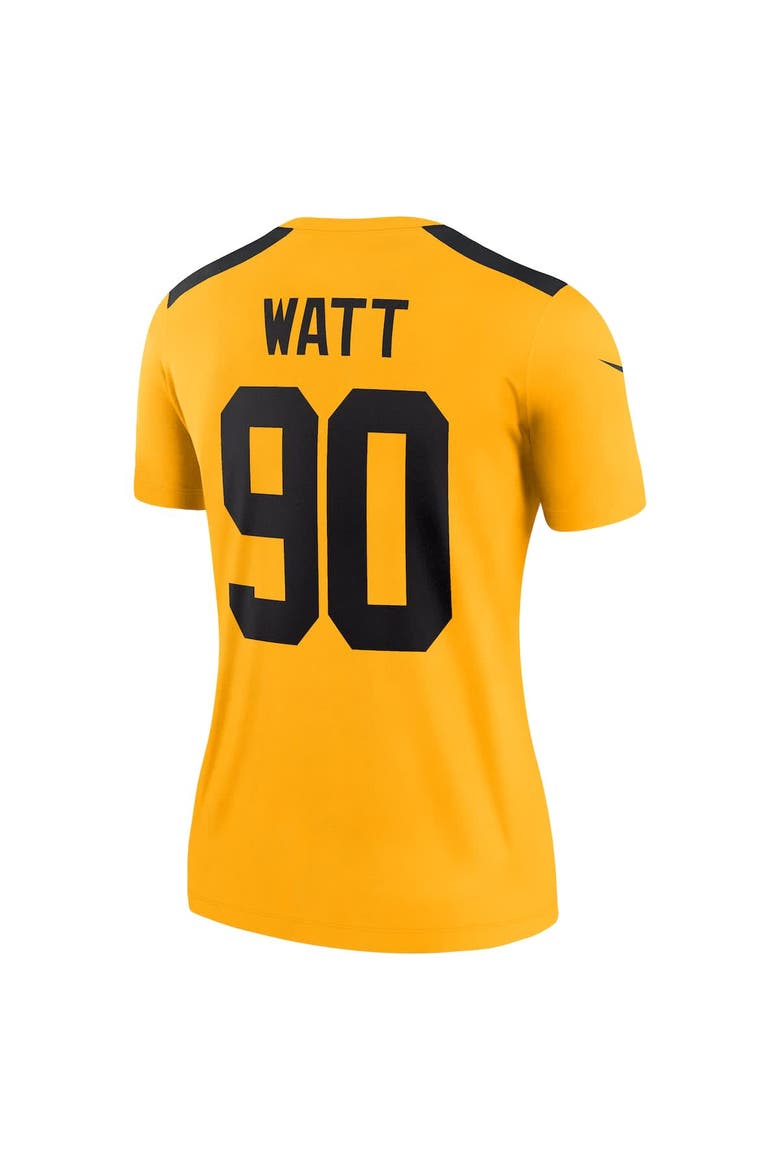 Women's Nike T.J. Watt Gold Pittsburgh Steelers Alternate 1933 Throwback Legend Player Performance Top, Alternate, color, Gold