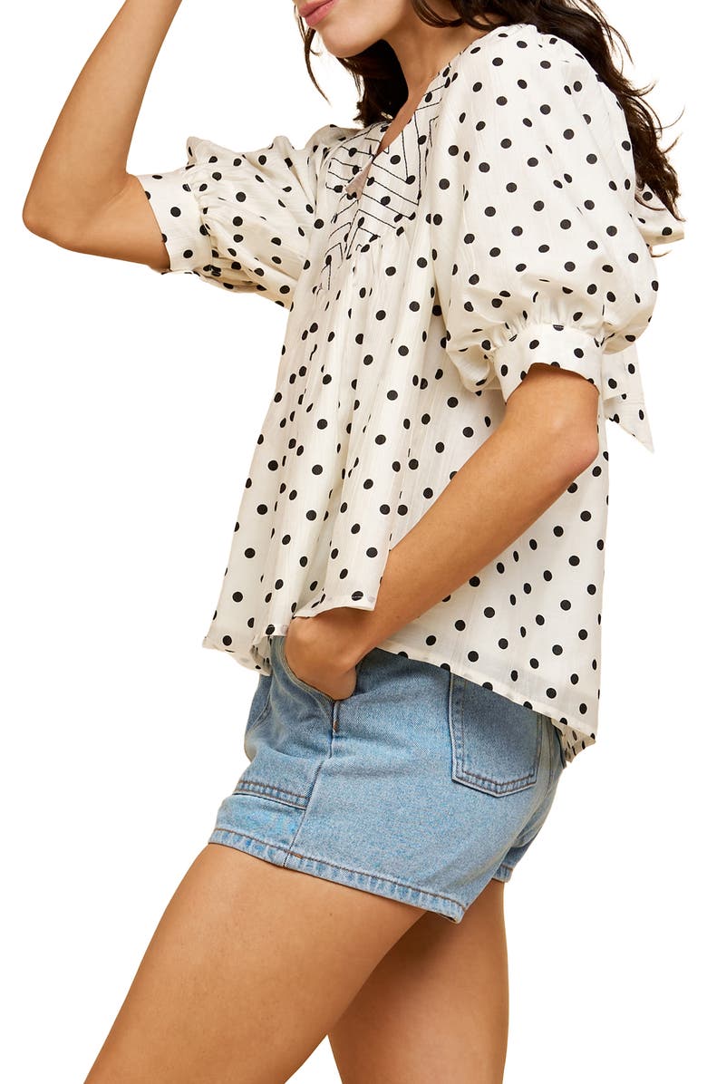 CIEBON Tallulah Polka Dot Top, Alternate, color, White