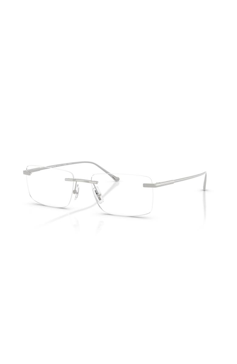 COACH 56mm Rectangle optical glasses, Main, color, Silver
