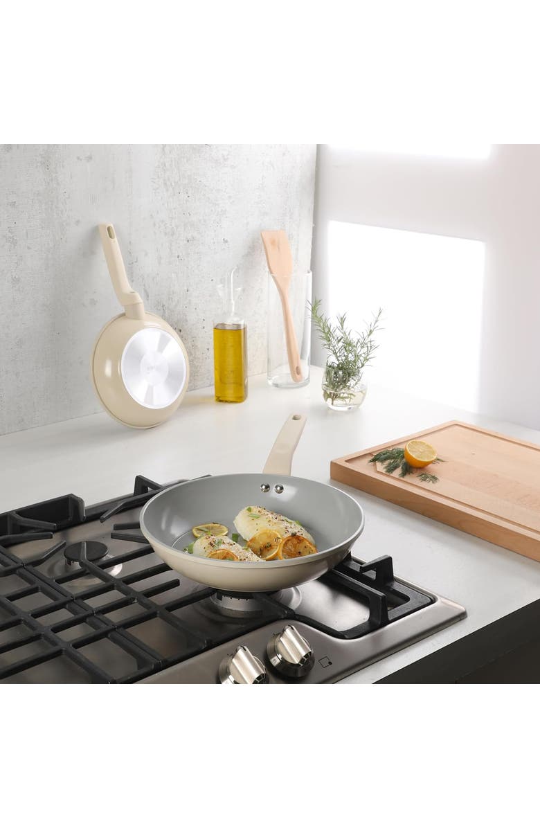 Gibson Home Barnsdall 2 Piece 8 Inch and 10 Inch Nonstick Aluminum Frying Pan Set, Alternate, color, White