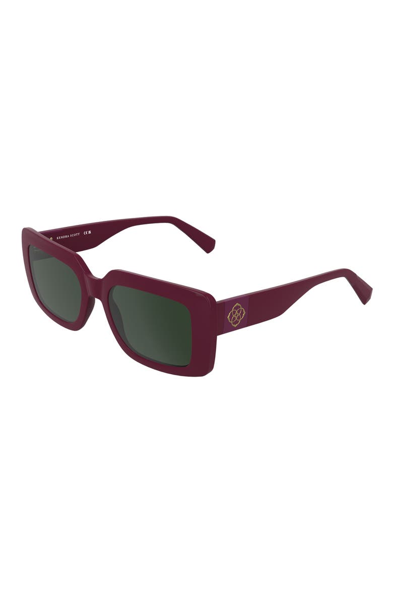 Dira 55mm Rectangular Sunglasses, Alternate, color, ROSE