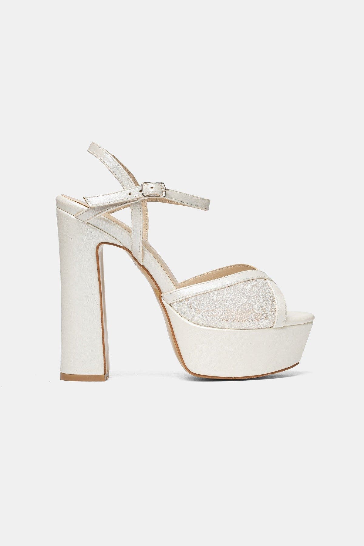 Naomi Lace Bridal Platform High Heels, Alternate, color, Ivory